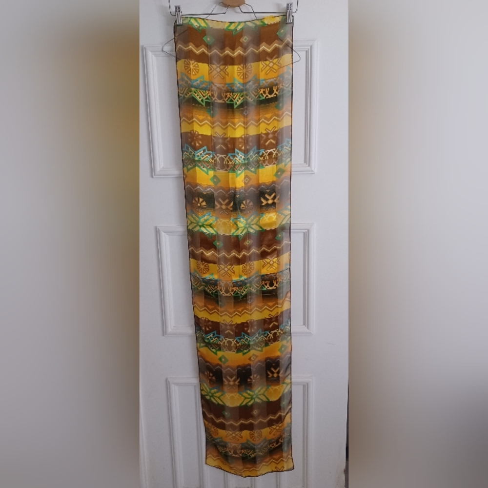 Beautiful! Pashmina Scarf Shawl Wrap Yellow Multicolor Sunset 🌇 + FREE 🎁 Gift